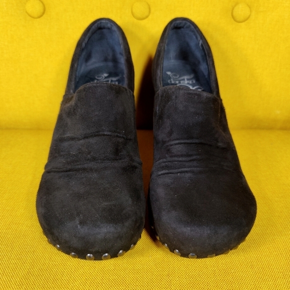 Dansko Nori Suede Studded Black Clog Block Heel Slip On Women's Shoes Size 7.5-8 - Picture 2 of 10